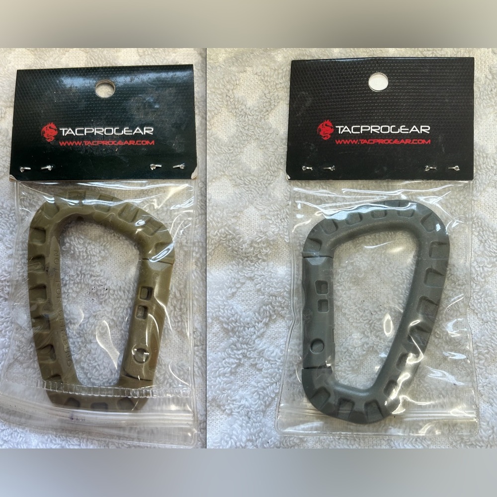 TACPROGEAR Carabiner (NOT FOR CLIMBING) - Qty 2 Green/Gray New In Package